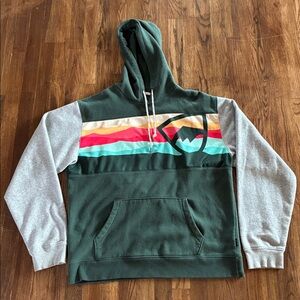 Winter Park Ski Resort Hoodie Men's Gray/ Dark Green Hoodie w Colorful Mt Motif